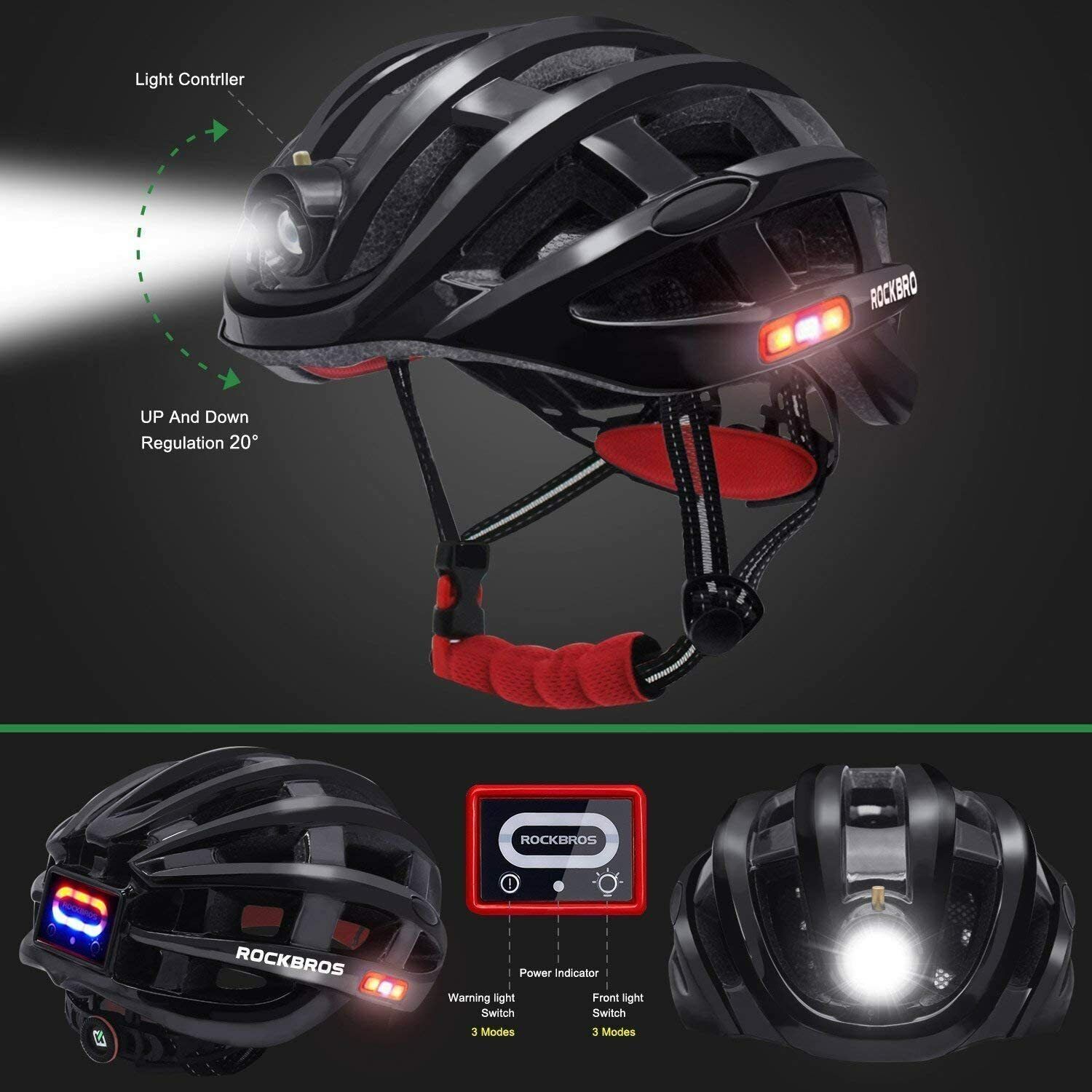 Cykel advarselslys Alarmhjelm